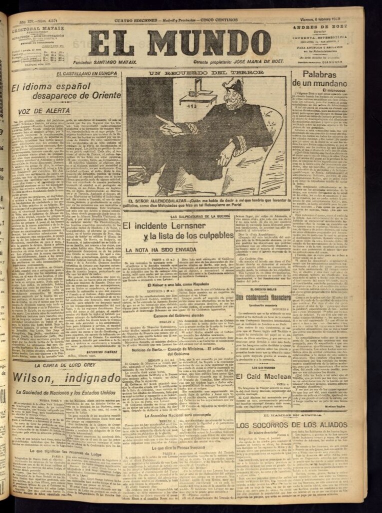 Miniatura de El Mundo del 6 de febrero de 1920