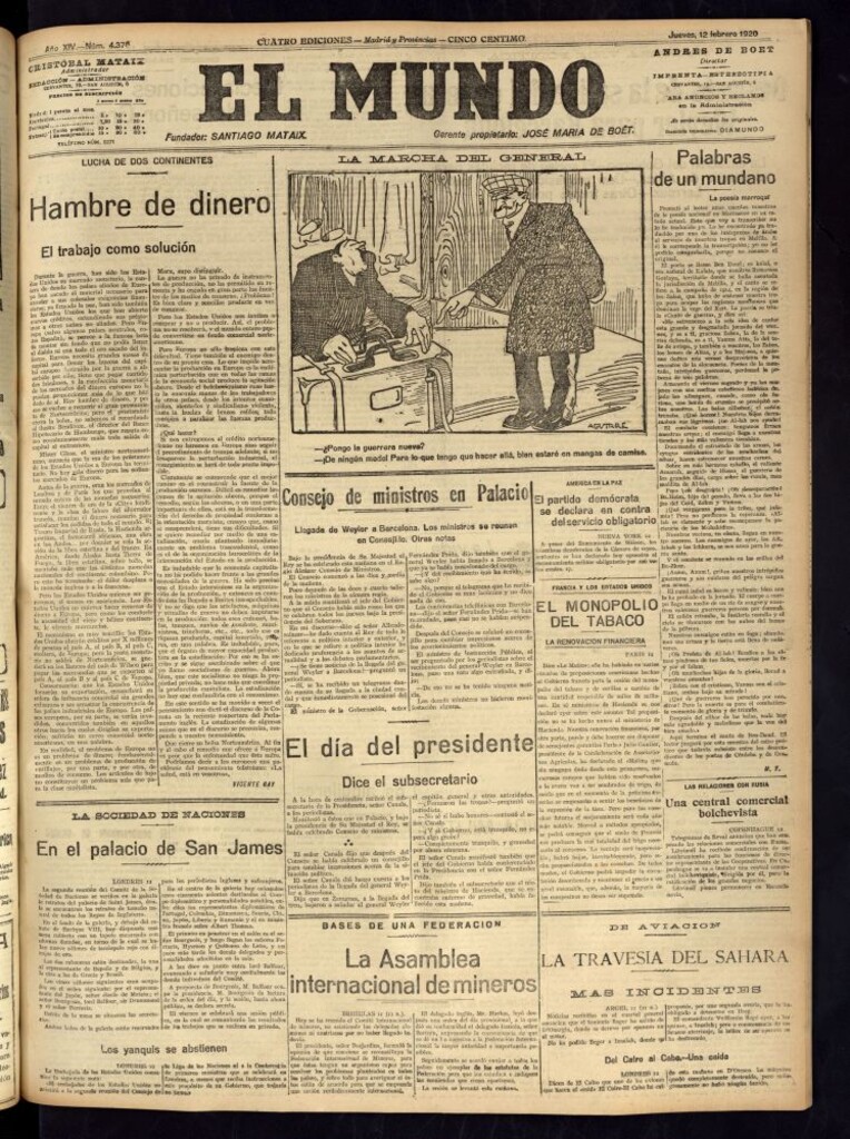 Miniatura de El Mundo del 12 de febrero de 1920