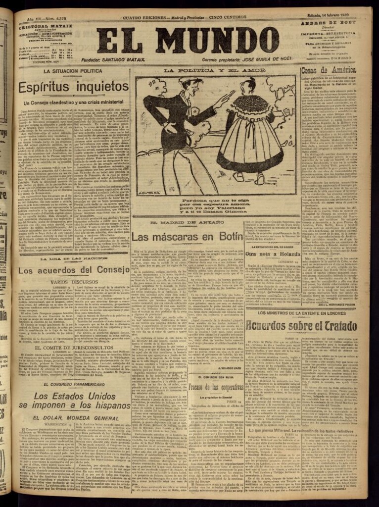 Miniatura de El Mundo del 14 de febrero de 1920