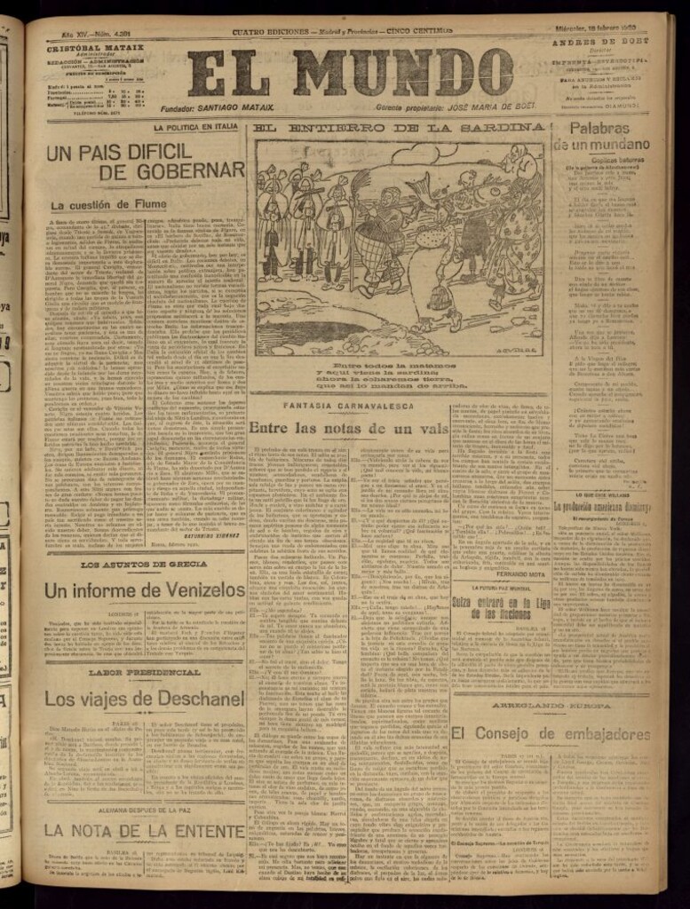 Miniatura de El Mundo del 18 de febrero de 1920