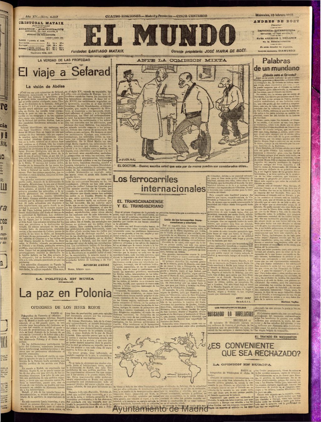 Miniatura de El Mundo del 25 de febrero de 1920