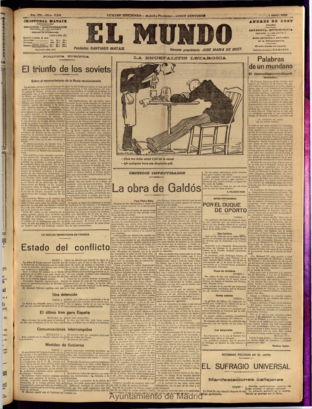 Miniatura de El Mundo del 1 de marzo de 1920