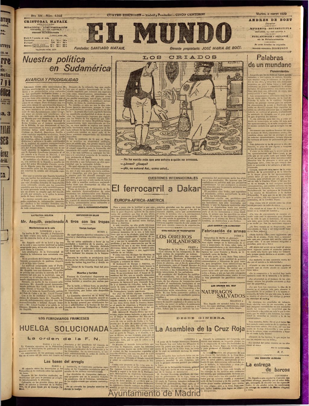 Miniatura de El Mundo del 2 de marzo de 1920