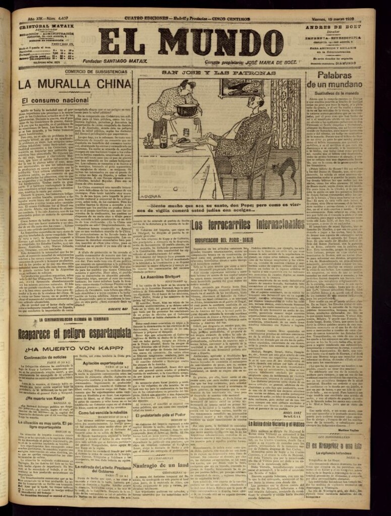 Miniatura de El Mundo del 19 de marzo de 1920