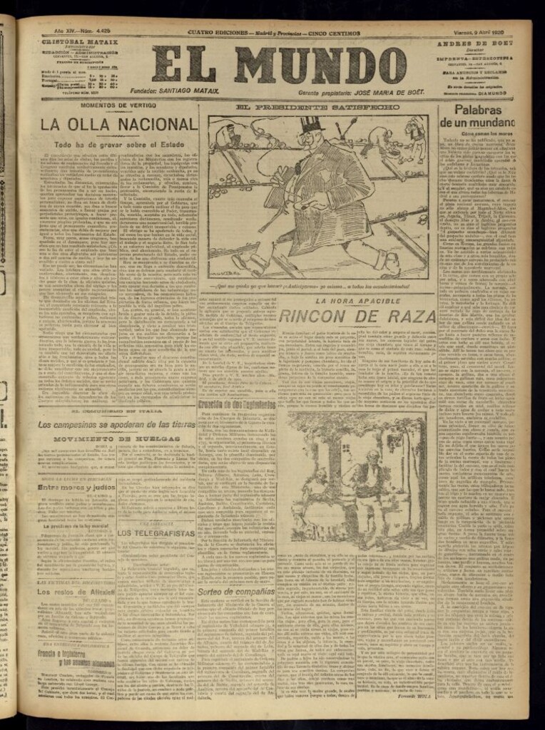 Miniatura de El Mundo del 9 de abril de 1920