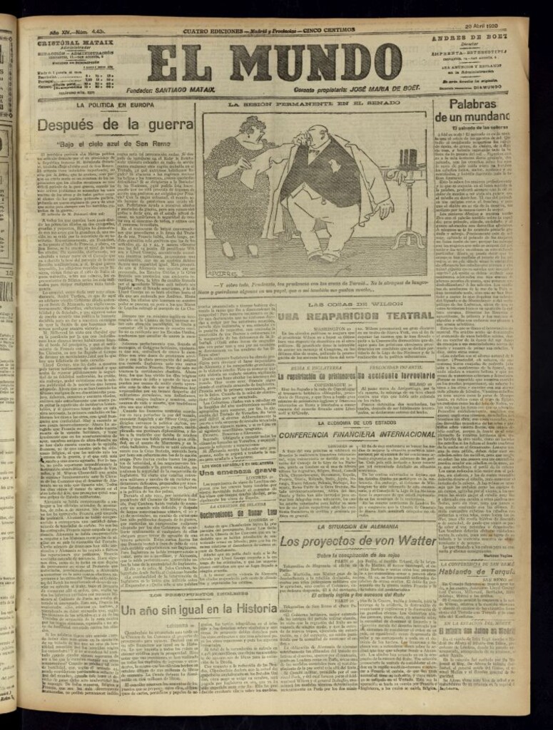 Miniatura de El Mundo del 20 de abril de 1920