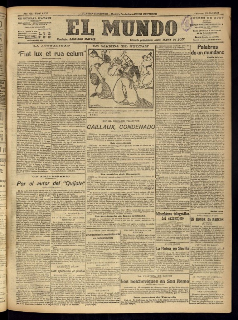 Miniatura de El Mundo del 23 de abril de 1920