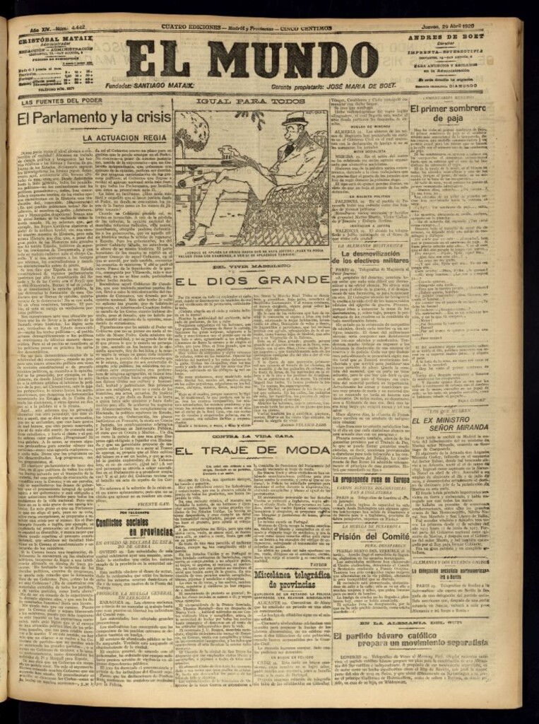 Miniatura de El Mundo del 29 de abril de 1920
