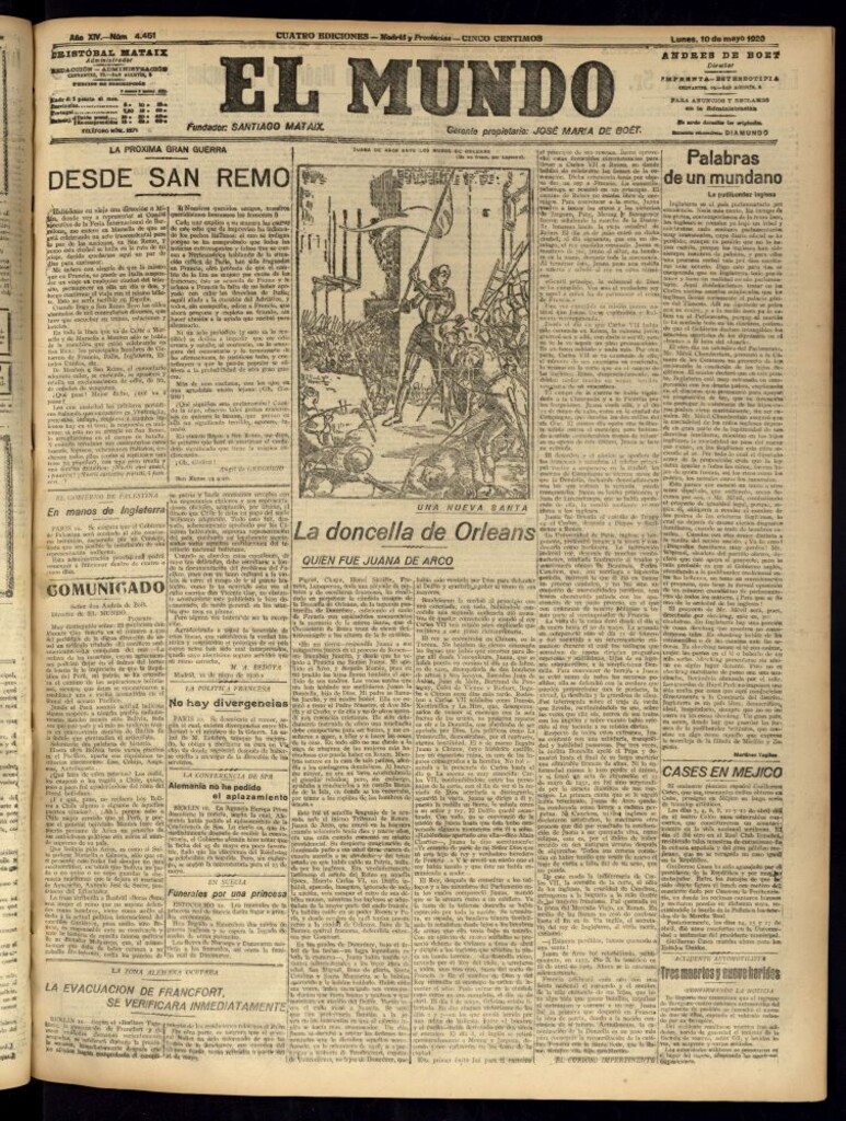 Miniatura de El Mundo del 10 de mayo de 1920