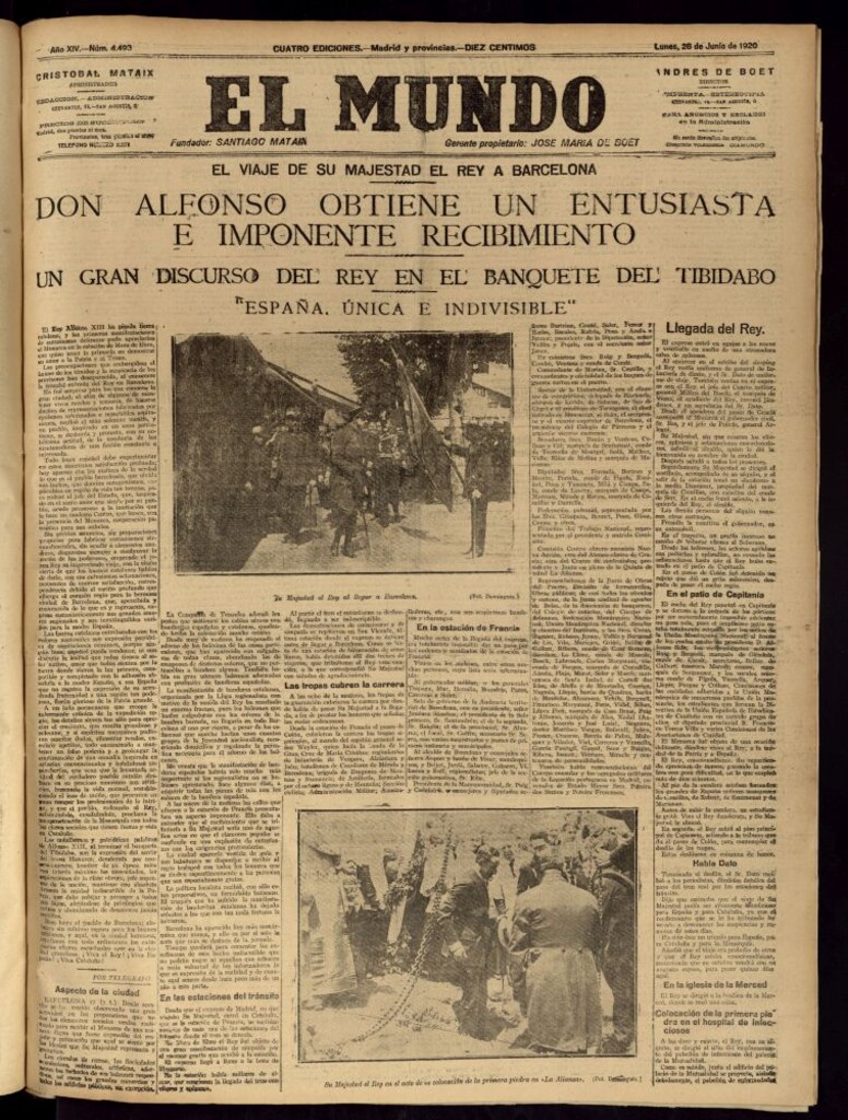 Miniatura de El Mundo del 28 de junio de 1920