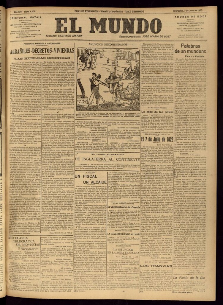 Miniatura de El Mundo del 7 de julio de 1920