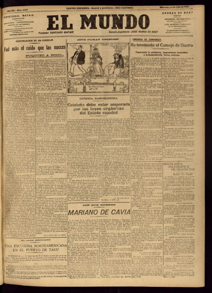 Miniatura de El Mundo del 14 de julio de 1920