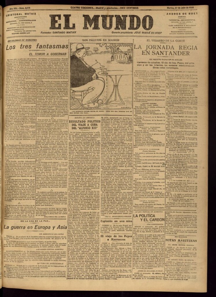 Miniatura de El Mundo del 27 de julio de 1920
