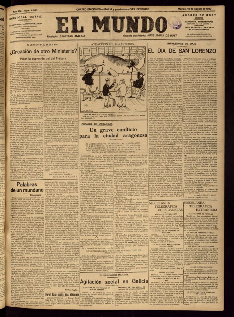 Miniatura de El Mundo del 10 de agosto de 1920