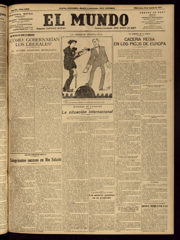Miniatura de El Mundo del 25 de agosto de 1920