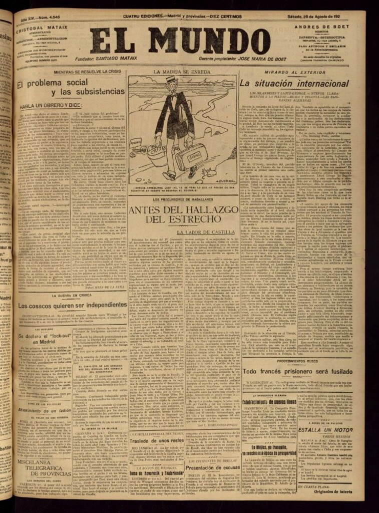 Miniatura de El Mundo del 28 de agosto de 1920