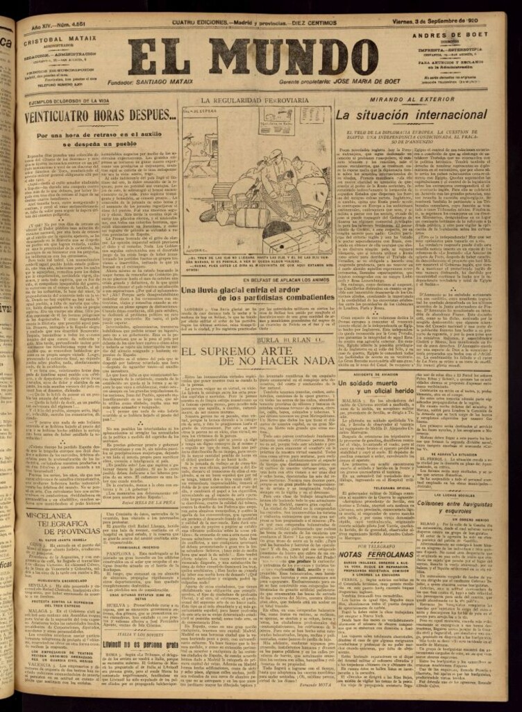 Miniatura de El Mundo del 3 de septiembre de 1920
