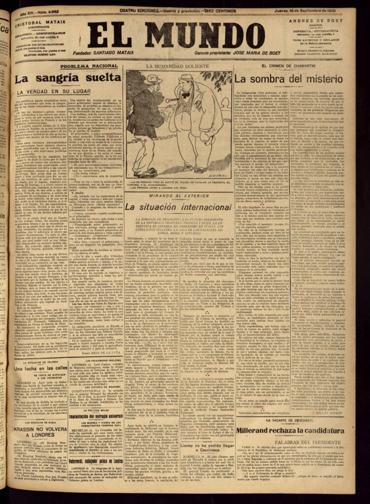 Miniatura de El Mundo del 16 de septiembre de 1920
