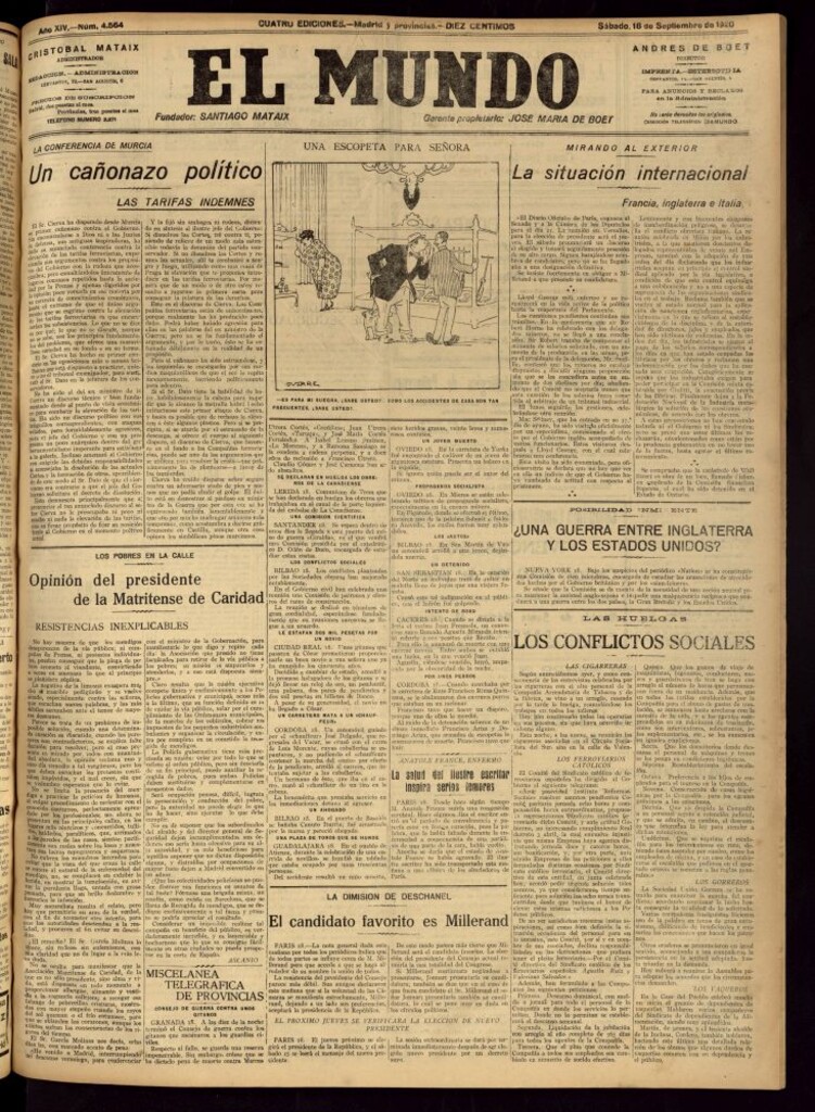 Miniatura de El Mundo del 18 de septiembre de 1920