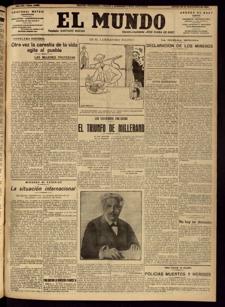 Miniatura de El Mundo del 23 de septiembre de 1920