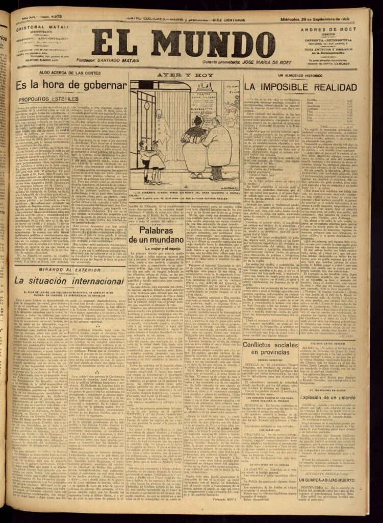 Miniatura de El Mundo del 29 de septiembre de 1920