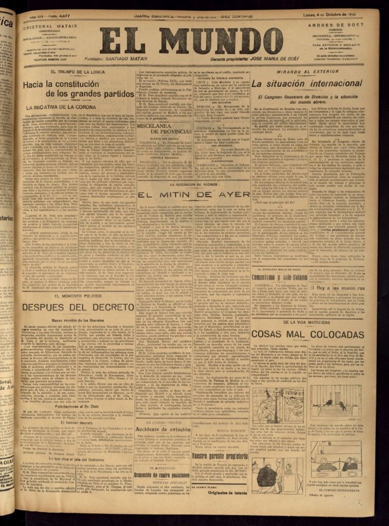 Miniatura de El Mundo del 4 de octubre de 1920