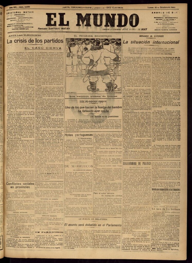 Miniatura de El Mundo del 18 de octubre de 1920
