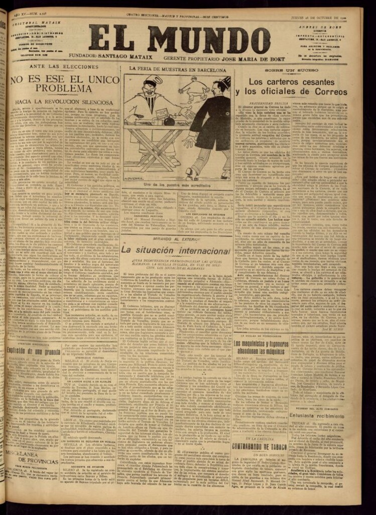 Miniatura de El Mundo del 28 de octubre de 1920