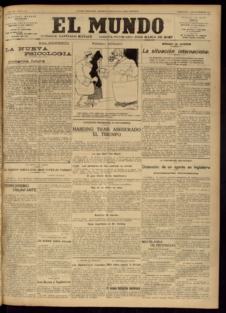 Miniatura de El Mundo del 3 de noviembre de 1920