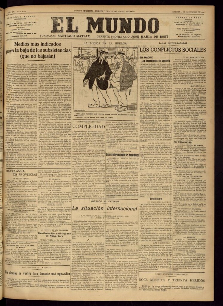 Miniatura de El Mundo del 12 de noviembre de 1920