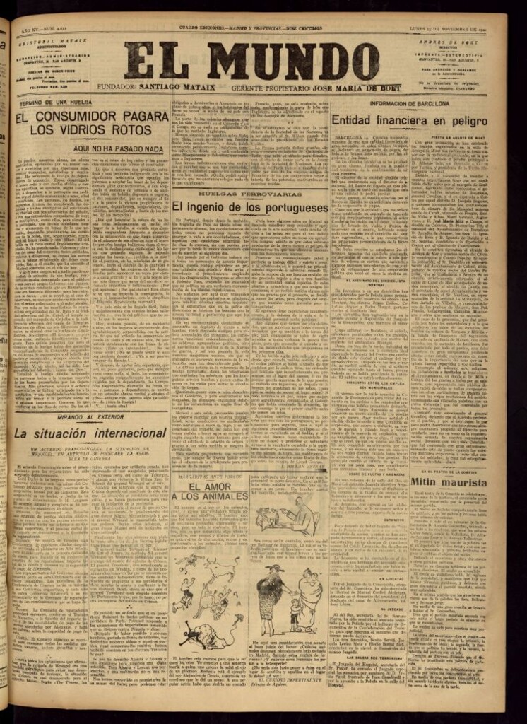 Miniatura de El Mundo del 15 de noviembre de 1920