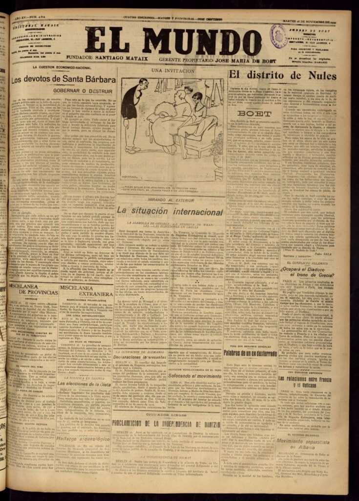 Miniatura de El Mundo del 16 de noviembre de 1920