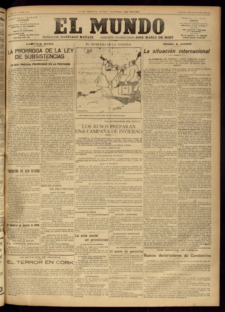 Miniatura de El Mundo del 19 de noviembre de 1920
