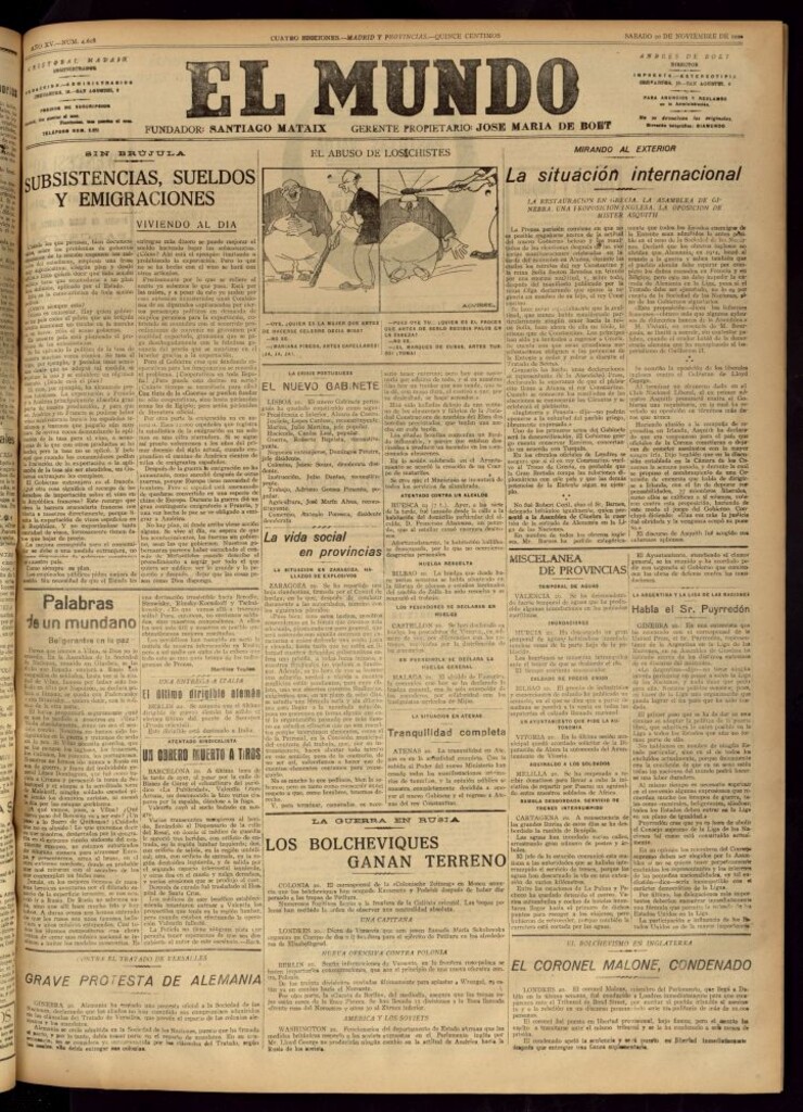 Miniatura de El Mundo del 20 de noviembre de 1920