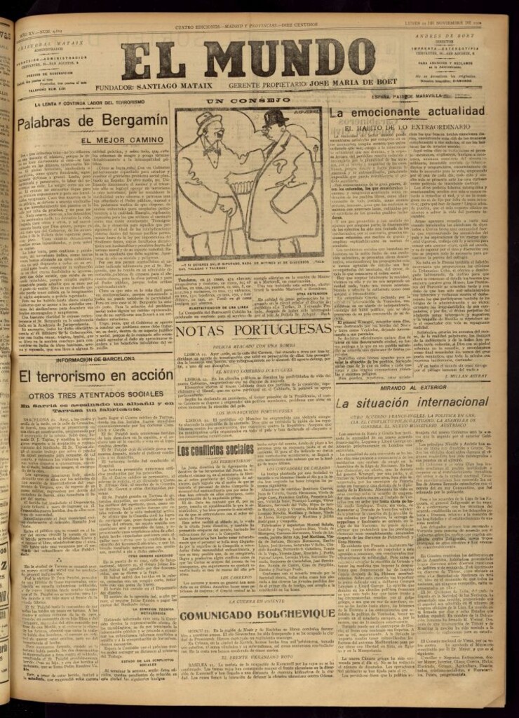 Miniatura de El Mundo del 22 de noviembre de 1920