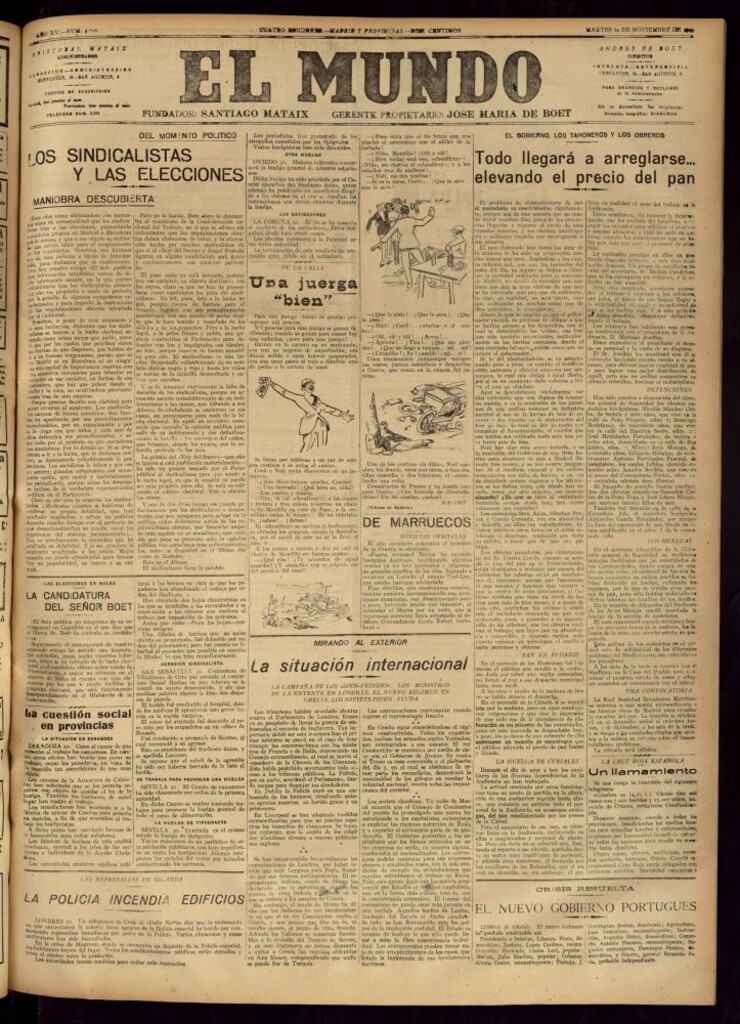 Miniatura de El Mundo del 30 de noviembre de 1920