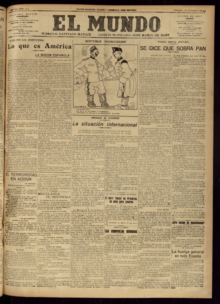 Miniatura de El Mundo del 3 de diciembre de 1920