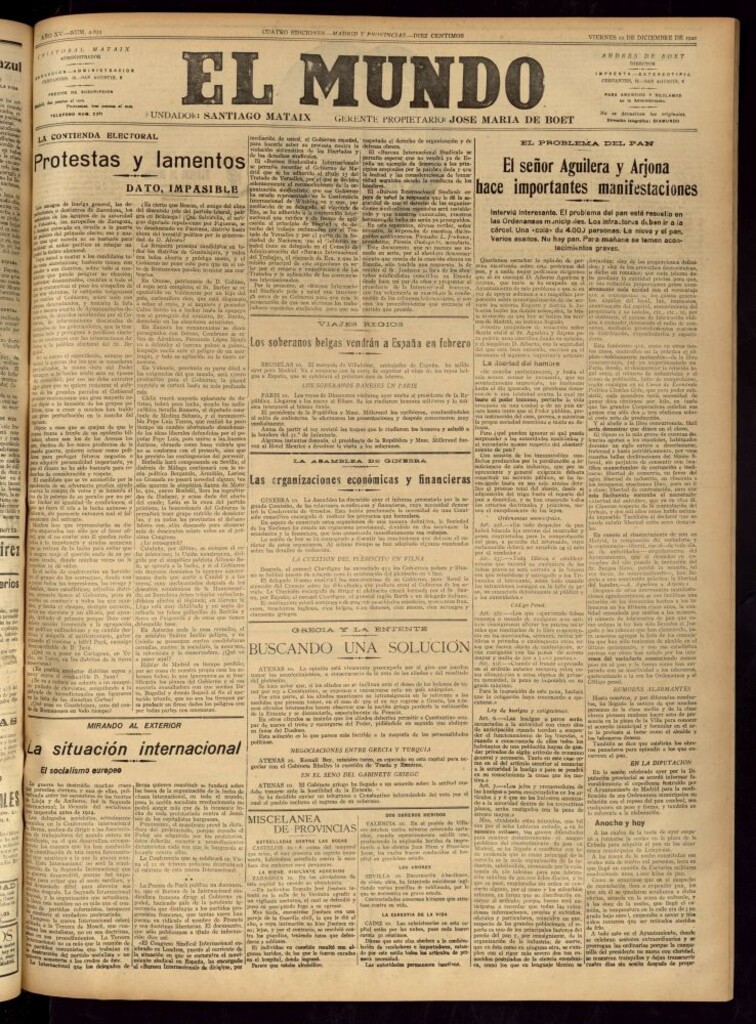 Miniatura de El Mundo del 10 de diciembre de 1920