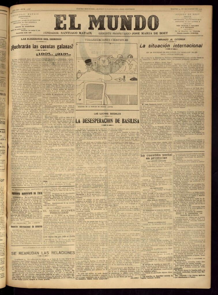 Miniatura de El Mundo del 14 de diciembre de 1920