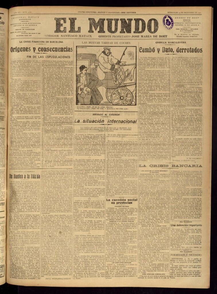 Miniatura de El Mundo del 29 de diciembre de 1920