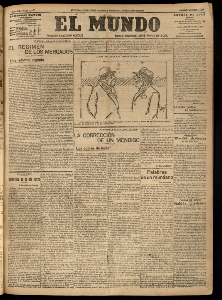 Miniatura de El Mundo del 3 de enero de 1920 (edición de provincias)