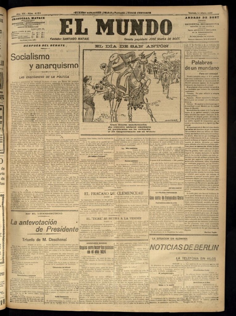 Miniatura de El Mundo del 17 de enero de 1920 (edición de provincias)