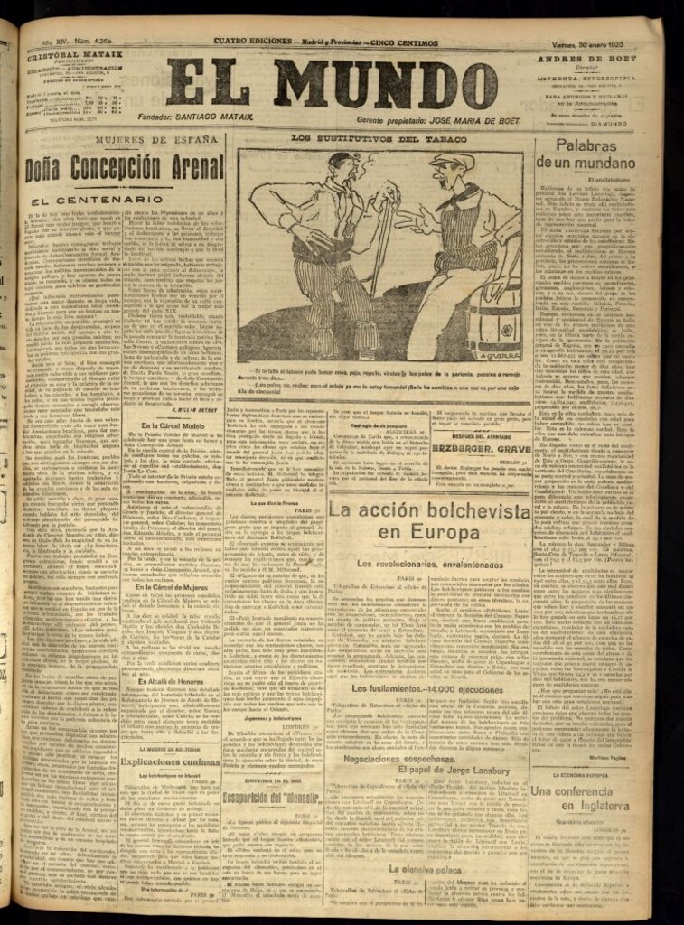 Miniatura de El Mundo del 30 de enero de 1920 (edición de provincias)