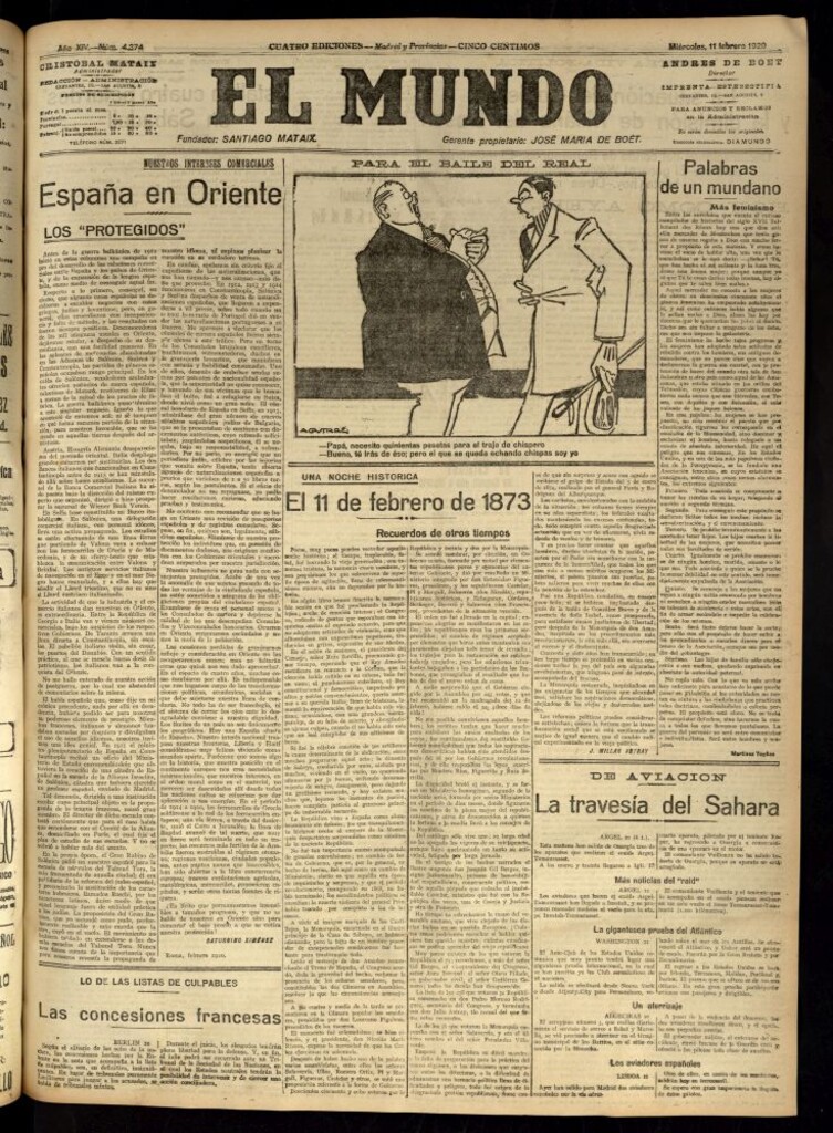 Miniatura de El Mundo del 11 de febrero de 1920 (edición de provincias)