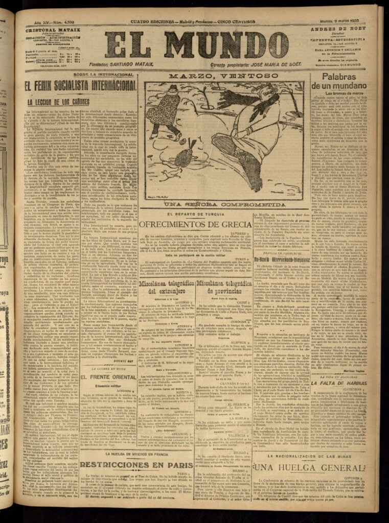 Miniatura de El Mundo del 9 de marzo de 1920 (edición de provincias)
