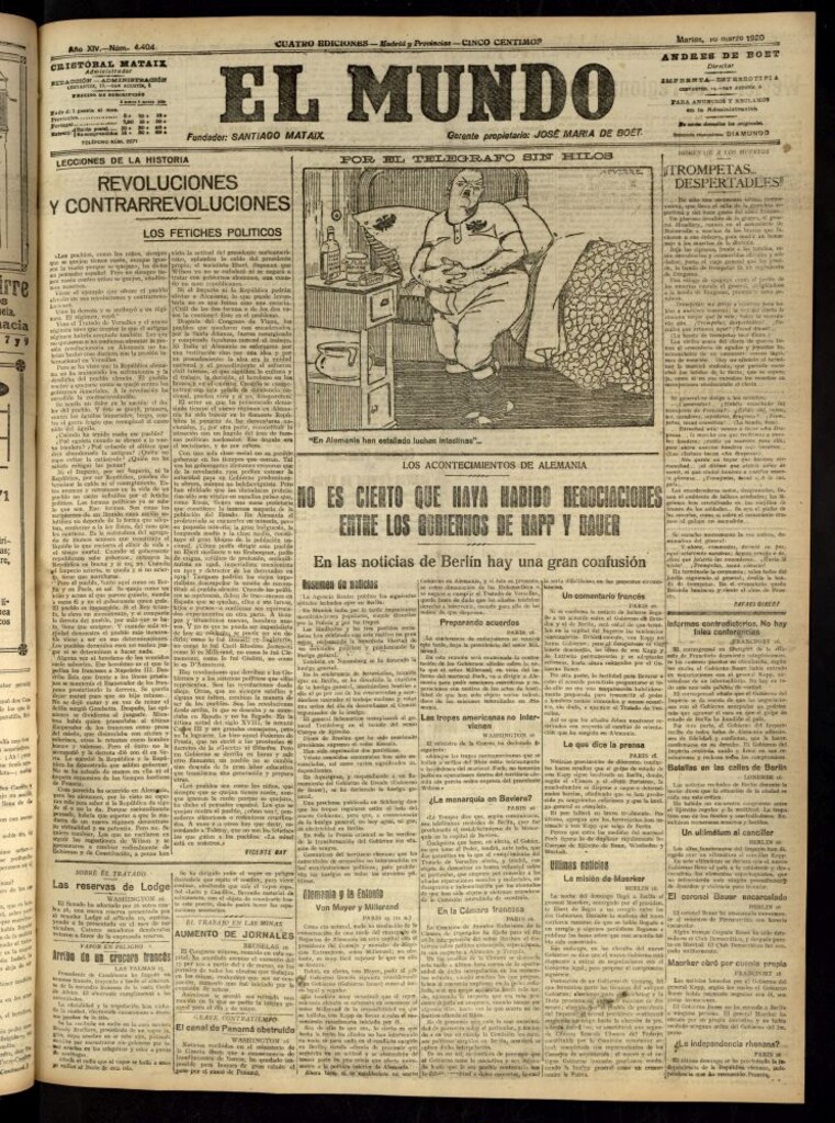Miniatura de El Mundo del 16 de marzo de 1920 (edición de provincias)