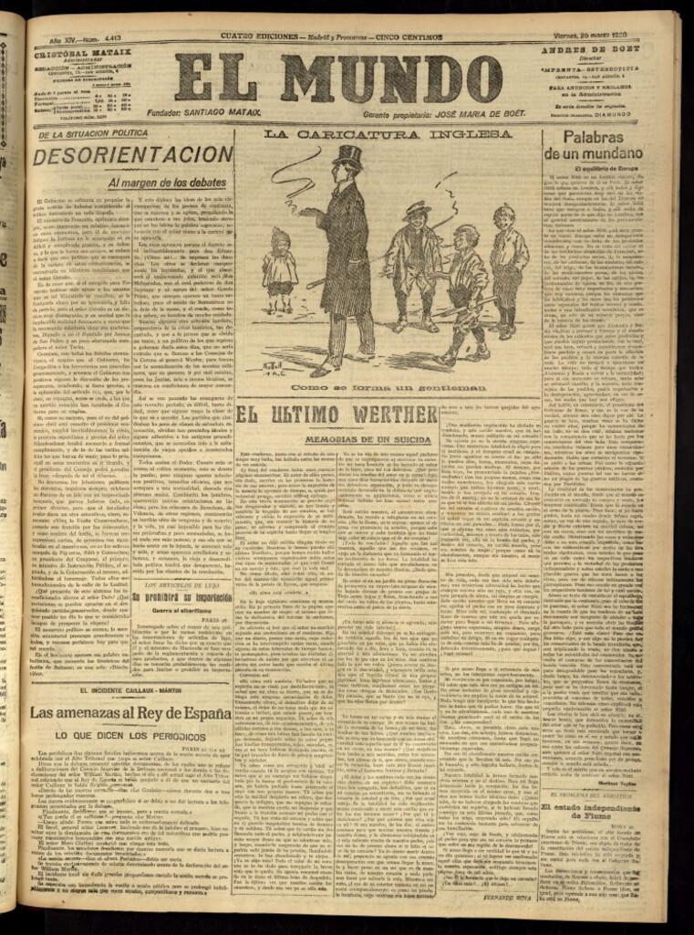 Miniatura de El Mundo del 26 de marzo de 1920 (edición de provincias)