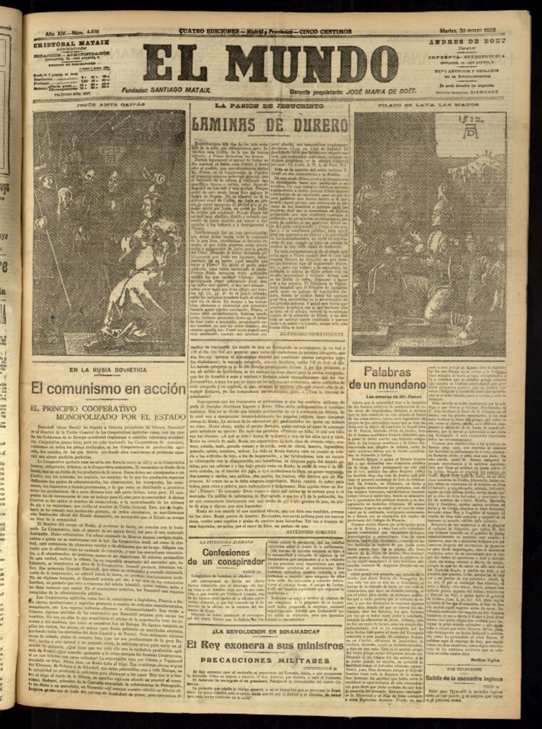 Miniatura de El Mundo del 30 de marzo de 1920 (edición de provincias)