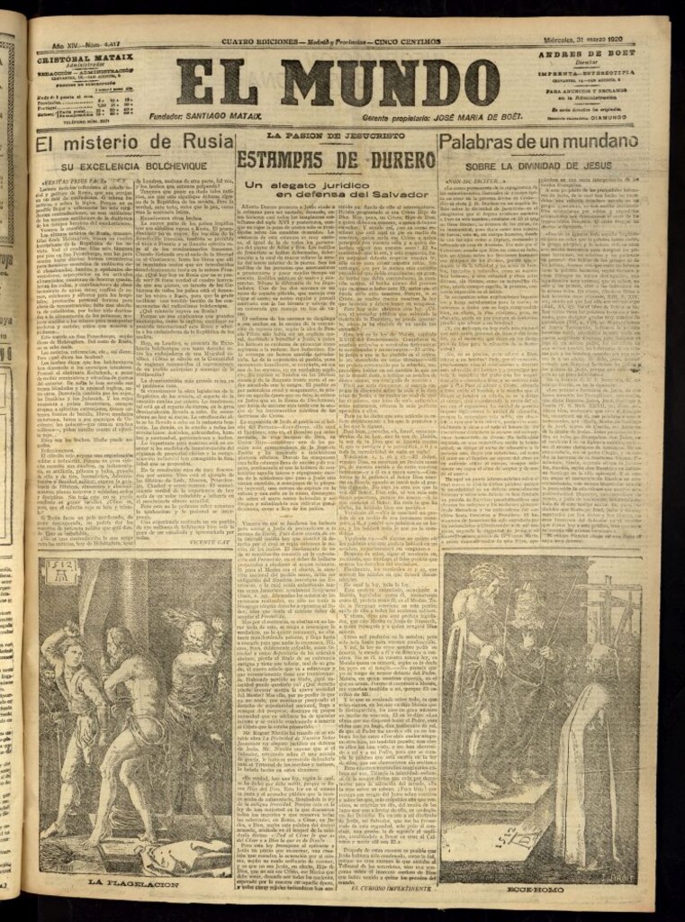 Miniatura de El Mundo del 31 de marzo de 1920 (edición de provincias)