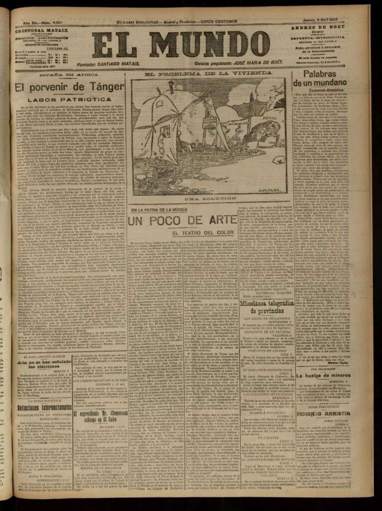 Miniatura de El Mundo del 8 de abril de 1920 (edición de provincias)